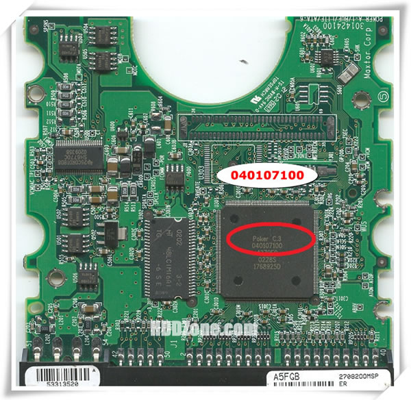 Maxtor PCB 040107100 Main Controller IC Number